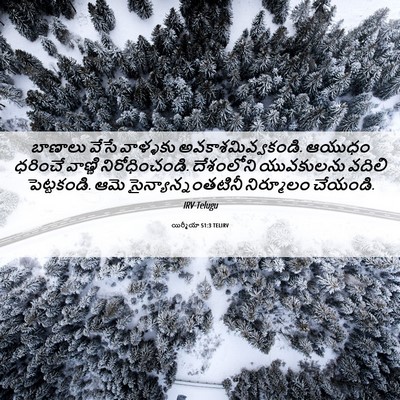 Picture 06 - యిర్మీయా 51:3 TELIRV - బాణాలు వేసే - Bible Verse Picture