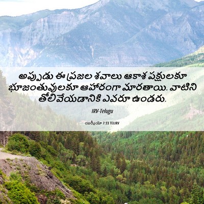 Picture 06 - యిర్మీయా 7:33 TELIRV - అప్పుడు ఈ ప్రజల - Bible Verse Picture