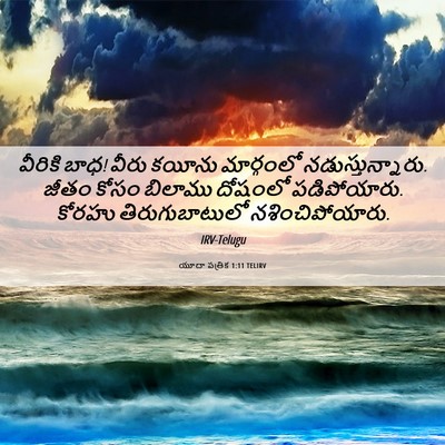 Picture 06 - యూదా పత్రిక 1:11 TELIRV - వీరికి బాధ! వీరు - Bible Verse Picture