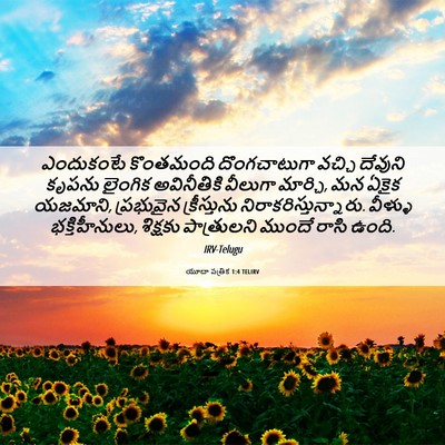 Picture 06 - యూదా పత్రిక 1:4 TELIRV - ఎందుకంటే కొంతమంది - Bible Verse Picture