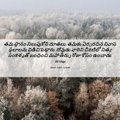 Picture 06 - యూదా పత్రిక 1:6 TELIRV - తమ స్థానం - Bible Verse Picture