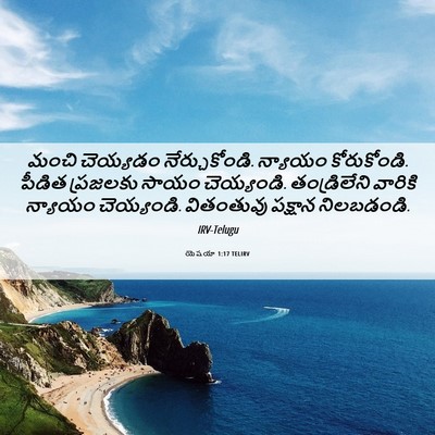 Picture 06 - యెషయా 1:17 TELIRV - మంచి చెయ్యడం - Bible Verse Picture