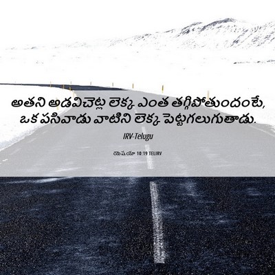 Picture 06 - యెషయా 10:19 TELIRV - అతని అడవిచెట్ల - Bible Verse Picture