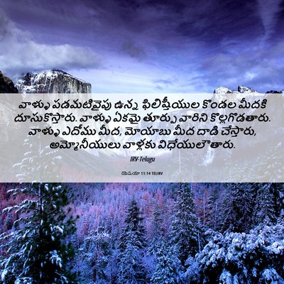 Picture 06 - యెషయా 11:14 TELIRV - వాళ్ళు పడమటివైపు - Bible Verse Picture