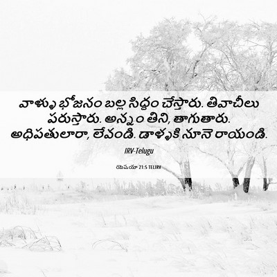 Picture 06 - యెషయా 21:5 TELIRV - వాళ్ళు భోజనం బల్ల - Bible Verse Picture