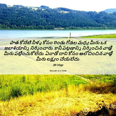 Picture 06 - యెషయా 22:11 TELIRV - పాత కోనేటి నీళ్ళ - Bible Verse Picture