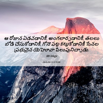 Picture 06 - యెషయా 22:12 TELIRV - ఆ రోజున ఏడవడానికీ, - Bible Verse Picture