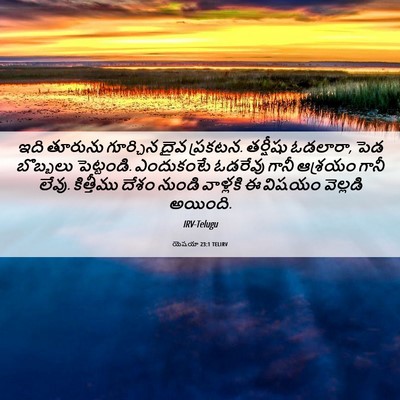 Picture 06 - యెషయా 23:1 TELIRV - ఇది తూరును - Bible Verse Picture