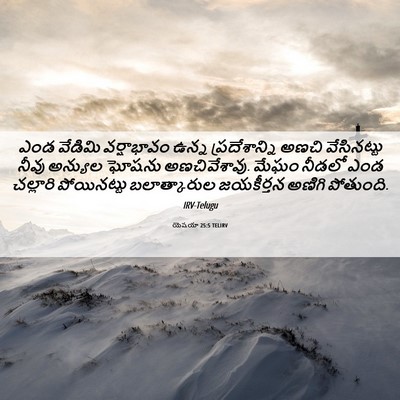 Picture 06 - యెషయా 25:5 TELIRV - ఎండ వేడిమి - Bible Verse Picture