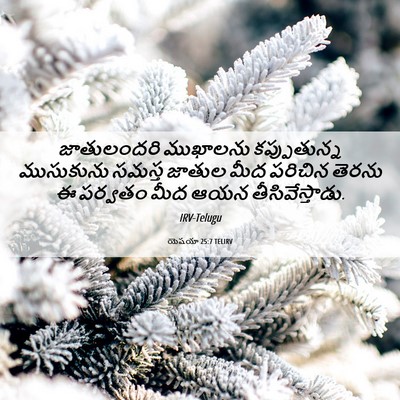 Picture 06 - యెషయా 25:7 TELIRV - జాతులందరి ముఖాలను - Bible Verse Picture