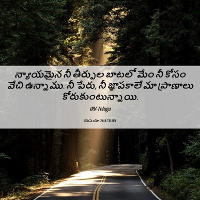Picture 06 - యెషయా 26:8 TELIRV - న్యాయమైన నీ - Bible Verse Picture