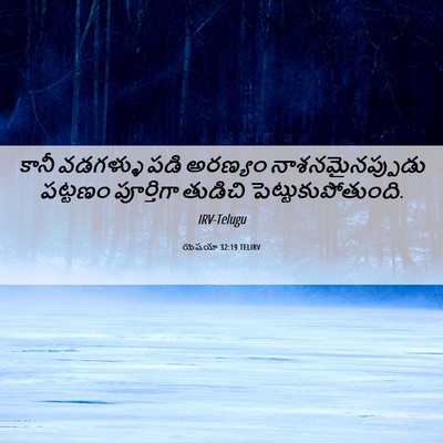 Picture 06 - యెషయా 32:19 TELIRV - కానీ వడగళ్ళు పడి - Bible Verse Picture