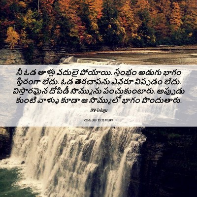 Picture 06 - యెషయా 33:23 TELIRV - నీ ఓడ తాళ్లు వదులై - Bible Verse Picture