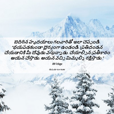 Picture 06 - యెషయా 35:4 TELIRV - బెదిరిన హృదయాలు - Bible Verse Picture