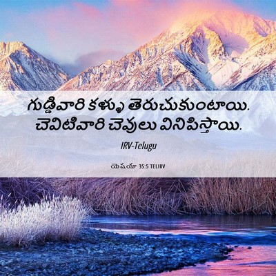 Picture 06 - యెషయా 35:5 TELIRV - గుడ్డివారి కళ్ళు - Bible Verse Picture