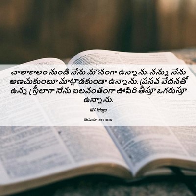 Picture 06 - యెషయా 42:14 TELIRV - చాలాకాలం నుండి - Bible Verse Picture