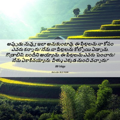 Picture 06 - యెషయా 49:21 TELIRV - అప్పుడు నువ్వు - Bible Verse Picture