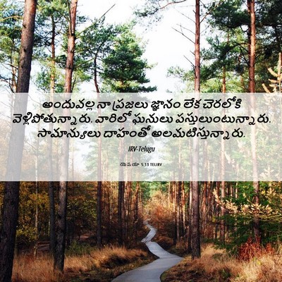 Picture 06 - యెషయా 5:13 TELIRV - అందువల్ల నా - Bible Verse Picture
