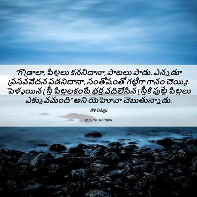 Picture 06 - యెషయా 54:1 TELIRV - “గొడ్రాలా, - Bible Verse Picture