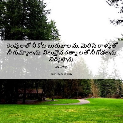 Picture 06 - యెషయా 54:12 TELIRV - కెంపులతో నీ కోట - Bible Verse Picture