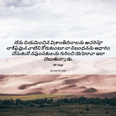 Picture 06 - యెషయా 56:4 TELIRV - నేను నియమించిన - Bible Verse Picture