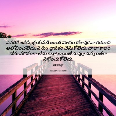 Picture 06 - యెషయా 57:11 TELIRV - ఎవరికి జడిసి, - Bible Verse Picture