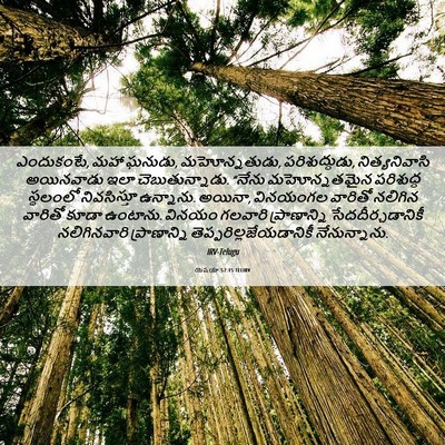 Picture 06 - యెషయా 57:15 TELIRV - ఎందుకంటే, మహా - Bible Verse Picture