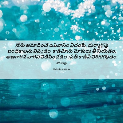 Picture 06 - యెషయా 58:6 TELIRV - నేను ఆమోదించే - Bible Verse Picture