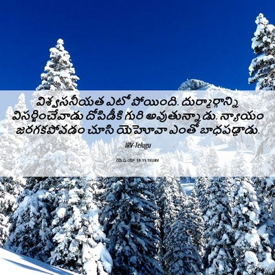 Picture 06 - యెషయా 59:15 TELIRV - విశ్వసనీయత ఎటో - Bible Verse Picture