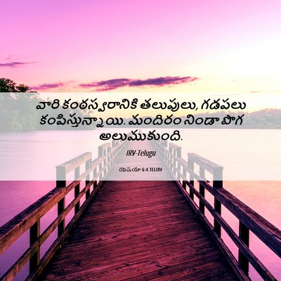 Picture 06 - యెషయా 6:4 TELIRV - వారి కంఠస్వరానికి - Bible Verse Picture