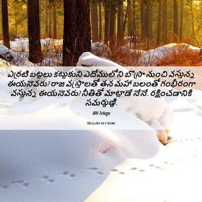 Picture 06 - యెషయా 63:1 TELIRV - ఎర్రటి బట్టలు - Bible Verse Picture