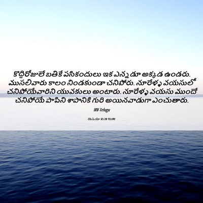 Picture 06 - యెషయా 65:20 TELIRV - కొద్దిరోజులే - Bible Verse Picture