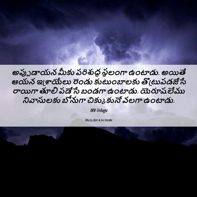 Picture 06 - యెషయా 8:14 TELIRV - అప్పుడాయన మీకు - Bible Verse Picture