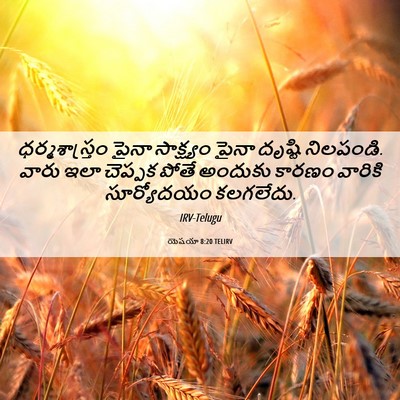 Picture 06 - యెషయా 8:20 TELIRV - ధర్మశాస్త్రం పైనా - Bible Verse Picture