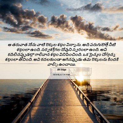 Picture 06 - యెహెజ్కేలు 1:24 TELIRV - ఆ తరువాత నేను వాటి - Bible Verse Picture