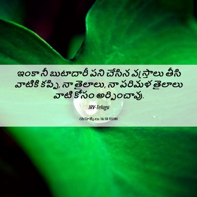 Picture 06 - యెహెజ్కేలు 16:18 TELIRV - ఇంకా నీ బుటాదారీ - Bible Verse Picture