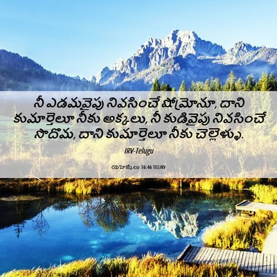 Picture 06 - యెహెజ్కేలు 16:46 TELIRV - నీ ఎడమవైపు - Bible Verse Picture