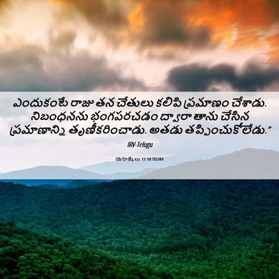Picture 06 - యెహెజ్కేలు 17:18 TELIRV - ఎందుకంటే రాజు తన - Bible Verse Picture