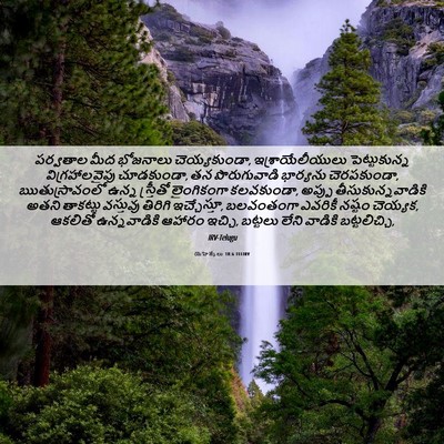 Picture 06 - యెహెజ్కేలు 18:6 TELIRV - పర్వతాల మీద - Bible Verse Picture