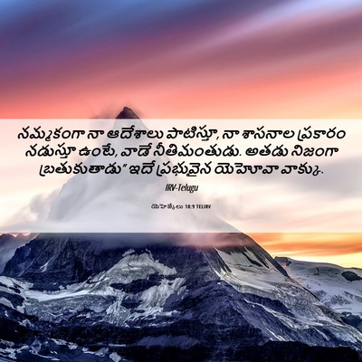 Picture 06 - యెహెజ్కేలు 18:9 TELIRV - నమ్మకంగా నా - Bible Verse Picture