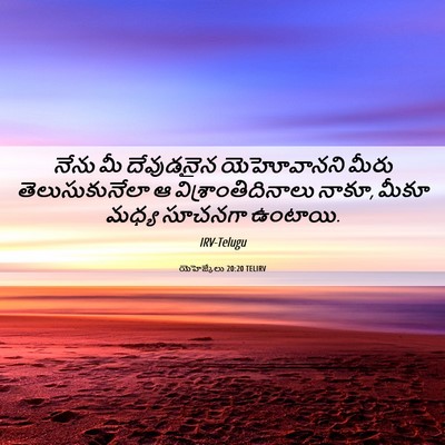 Picture 06 - యెహెజ్కేలు 20:20 TELIRV - నేను మీ దేవుడనైన - Bible Verse Picture