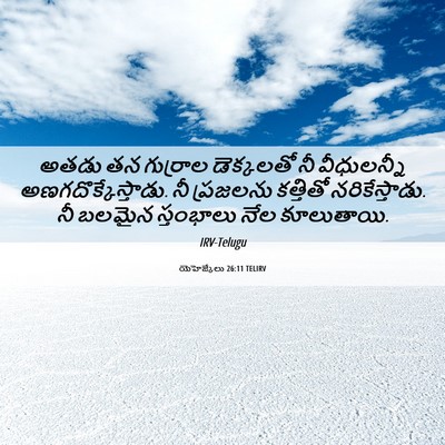 Picture 06 - యెహెజ్కేలు 26:11 TELIRV - అతడు తన గుర్రాల - Bible Verse Picture