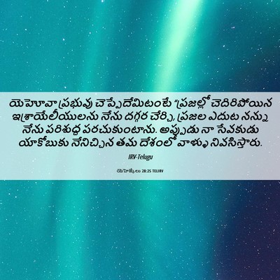 Picture 06 - యెహెజ్కేలు 28:25 TELIRV - యెహోవా ప్రభువు - Bible Verse Picture