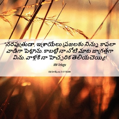 Picture 06 - యెహెజ్కేలు 3:17 TELIRV - “నరపుత్రుడా, - Bible Verse Picture
