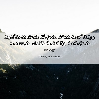 Picture 06 - యెహెజ్కేలు 30:14 TELIRV - పత్రోసును పాడు - Bible Verse Picture