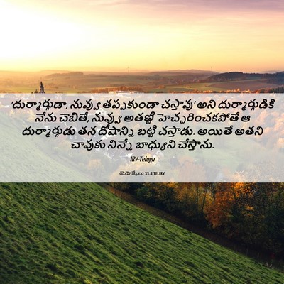 Picture 06 - యెహెజ్కేలు 33:8 TELIRV - ‘దుర్మార్గుడా, - Bible Verse Picture