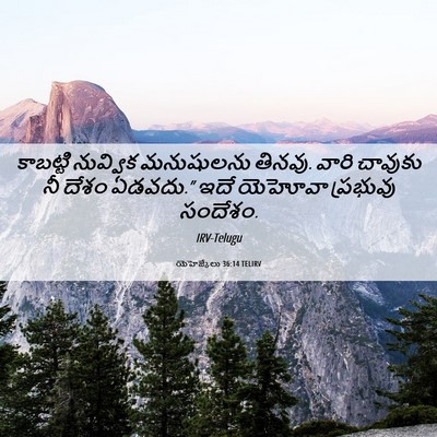 Picture 06 - యెహెజ్కేలు 36:14 TELIRV - కాబట్టి నువ్విక - Bible Verse Picture