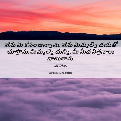 Picture 06 - యెహెజ్కేలు 36:9 TELIRV - నేను మీ కోసం - Bible Verse Picture