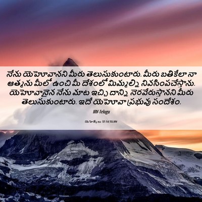 Picture 06 - యెహెజ్కేలు 37:14 TELIRV - నేను యెహోవానని - Bible Verse Picture