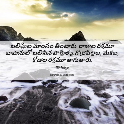 Picture 06 - యెహెజ్కేలు 39:18 TELIRV - బలిష్టుల మాంసం - Bible Verse Picture